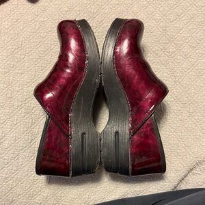 Dansko Burgundy Platform Shoes